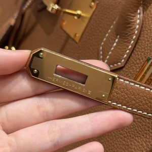 Hermes Birkin 30 Bag Handmade In Togo Calfskin Leather Gold Hardware 37 Gold - Image 16