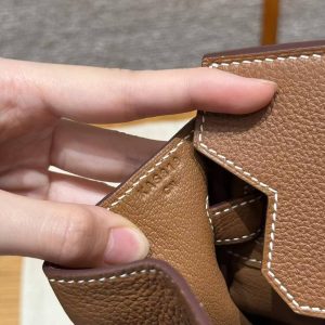 Hermes Birkin 30 Bag Handmade In Togo Calfskin Leather Gold Hardware 37 Gold - Image 15