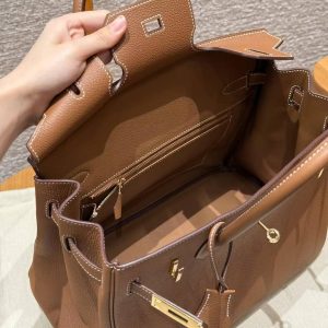 Hermes Birkin 30 Bag Handmade In Togo Calfskin Leather Gold Hardware 37 Gold - Image 14