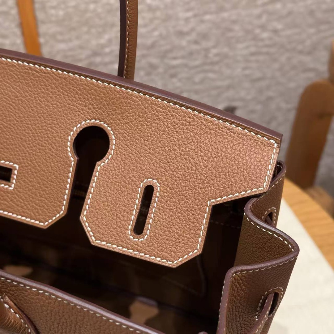 Hermes Birkin 30 Bag Handmade In Togo Calfskin Leather Gold Hardware 37 Gold - Image 10