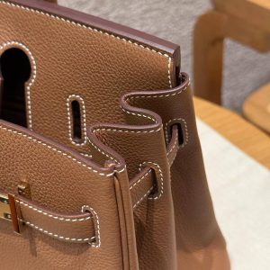 Hermes Birkin 30 Bag Handmade In Togo Calfskin Leather Gold Hardware 37 Gold - Image 9