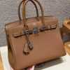 Hermes Birkin 30 Bag Handmade In Togo Calfskin Leather Silver Hardware 37 Gold