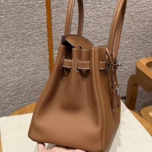 Hermes Birkin 30 Bag Handmade In Togo Calfskin Leather Silver Hardware 37 Gold - Image 11
