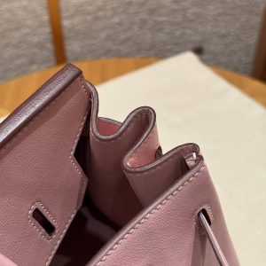 Hermes Birkin 30 Bag Handmade In Swift Calfskin Leather Rose Gold Hardware 3q Rose Sakura - Image 9