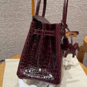 Hermes Birkin 30 Bag Handmade In Porosus Crocodile Leather Gold Hardware 55 Rouge H - Image 18