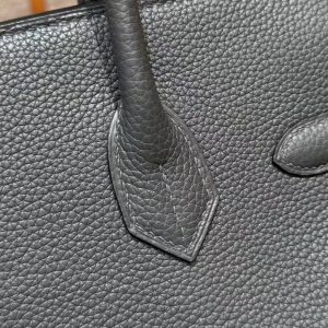 Hermes Birkin 30 Bag Handmade In Togo Calfskin Leather Silver Hardware 85 Ardoise - Image 8