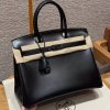 Hermes Birkin 30 Bag Handmade In Box Calfskin Leather Black Hardware 89 Noir