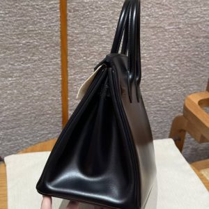 Hermes Birkin 30 Bag Handmade In Box Calfskin Leather Black Hardware 89 Noir - Image 17