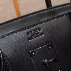 Hermes Birkin 30 Bag Handmade In Box Calfskin Leather Black Hardware 89 Noir - Image 14