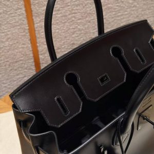 Hermes Birkin 30 Bag Handmade In Box Calfskin Leather Black Hardware 89 Noir - Image 11
