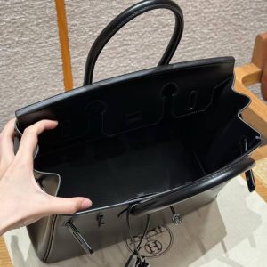 Hermes Birkin 30 Bag Handmade In Box Calfskin Leather Black Hardware 89 Noir - Image 9