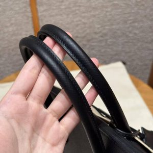 Hermes Birkin 30 Bag Handmade In Epsom Calfskin Leather Silver Hardware 89 Noir - Image 8