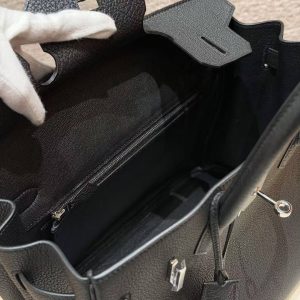 Hermes Birkin 30 Bag Handmade In Togo Calfskin Leather Silver Hardware 89 Noir - Image 16