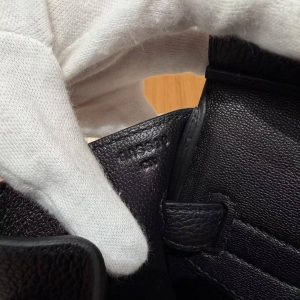 Hermes Birkin 30 Bag Handmade In Togo Calfskin Leather Silver Hardware 89 Noir - Image 15