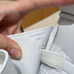 Hermes Birkin 35 Bag Handmade In Swift Calfskin Leather Silver Hardware 01 Blanc - Image 17