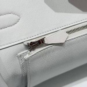 Hermes Birkin 35 Bag Handmade In Swift Calfskin Leather Silver Hardware 01 Blanc - Image 9