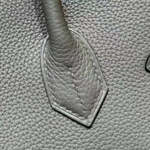 Hermes Birkin 35 Bag Handmade In Togo Calfskin Leather Gold Hardware 0L Gris Mayer - Image 20