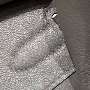 Hermes Birkin 35 Bag Handmade In Togo Calfskin Leather Gold Hardware 0L Gris Mayer - Image 10