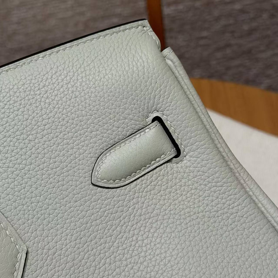 Hermes Birkin 35 Bag Handmade In Togo Calfskin Leather Gold Hardware 0W Girs Neve 09 Mauve Pale - Image 7