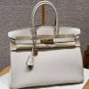 Hermes Birkin 35 Bag Handmade In Togo Calfskin Leather Gold Hardware 10 Craie
