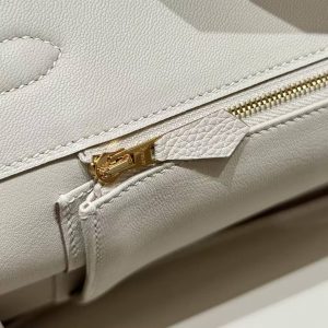 Hermes Birkin 35 Bag Handmade In Togo Calfskin Leather Gold Hardware 10 Craie - Image 12