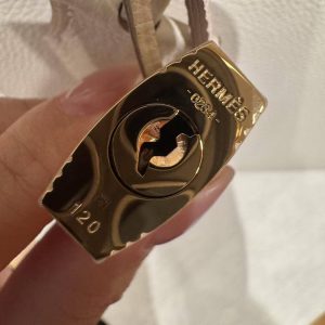 Hermes Birkin 35 Bag Handmade In Togo Calfskin Leather Gold Hardware 10 Craie - Image 8