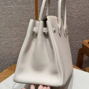 Hermes Birkin 35 Bag Handmade In Togo Calfskin Leather Gold Hardware 10 Craie - Image 6