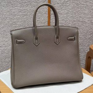 Alternative view of Hermes Birkin 35 Bag Handmade In Togo Calfskin Leather Gold Hardware 18 Etoupe