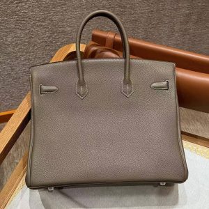 Alternative view of Hermes Birkin 35 Bag Handmade In Togo Calfskin Leather Silver Hardware 18 Etoupe