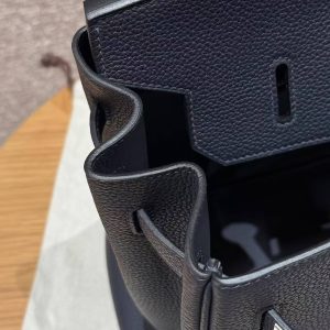Hermes Birkin 35 Bag Handmade In Togo Calfskin Leather Silver Hardware 2z Blue Nuit - Image 6