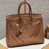 Hermes Birkin 35 Bag Handmade In Togo Calfskin Leather Gold Hardware 37 Gold