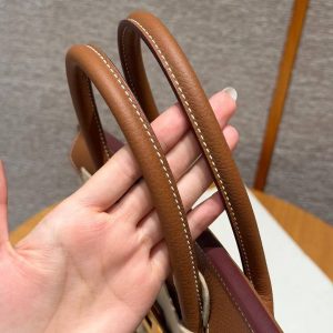 Hermes Birkin 35 Bag Handmade In Togo Calfskin Leather Gold Hardware 37 Gold - Image 13