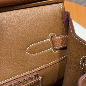 Hermes Birkin 35 Bag Handmade In Togo Calfskin Leather Gold Hardware 37 Gold - Image 8
