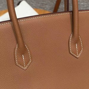 Hermes Birkin 35 Bag Handmade In Togo Calfskin Leather Gold Hardware 37 Gold - Image 4