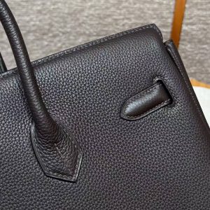 Hermes Birkin 35 Bag Handmade In Togo Calfskin Leather Gold Hardware 46 Ebene - Image 13