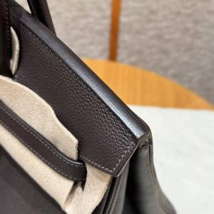 Hermes Birkin 35 Bag Handmade In Togo Calfskin Leather Gold Hardware 46 Ebene - Image 11