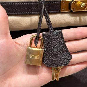 Hermes Birkin 35 Bag Handmade In Togo Calfskin Leather Gold Hardware 46 Ebene - Image 3