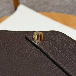 Hermes Birkin 35 Bag Handmade In Togo Calfskin Leather Gold Hardware 47 Chocolate - Image 13