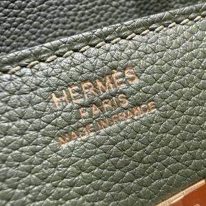 Hermes Birkin 35 Bag Handmade In Togo Calfskin Leather Gold Hardware 61 Olive Green - Image 16