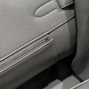 Hermes Birkin 35 Bag Handmade In Togo Calfskin Leather Silver Hardware 63 Amande - Image 9