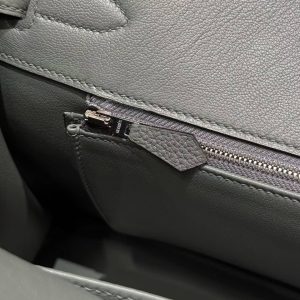 Hermes Birkin 35 Bag Handmade In Togo Calfskin Leather Silver Hardware 63 Amande - Image 8