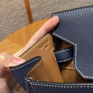 Hermes Birkin 35 Bag Handmade In Togo Calfskin Leather Silver Hardware 73 Blue Saphir - Image 17