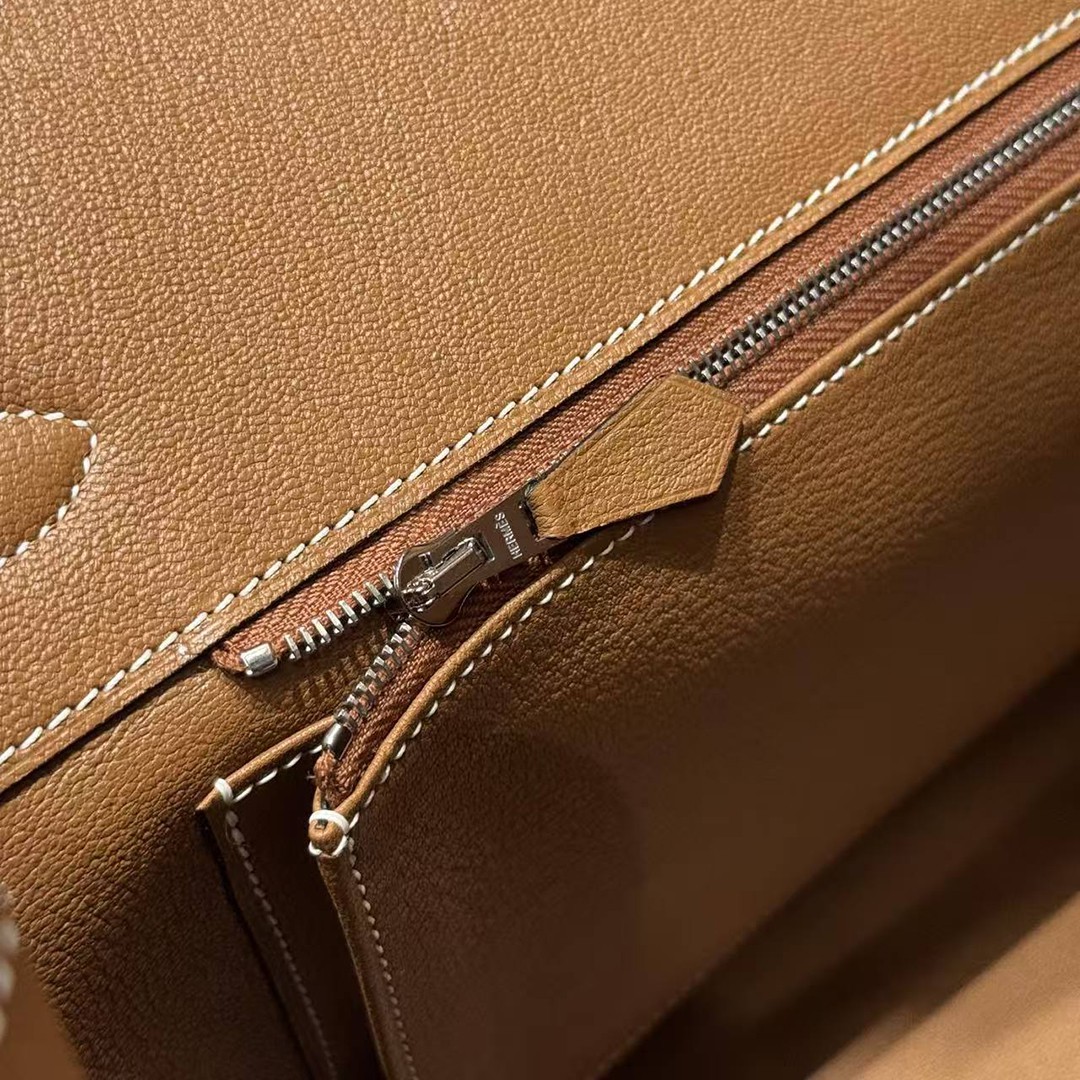 Hermes Birkin 35 Bag Handmade In Togo Calfskin Leather Silver Hardware 73 Blue Saphir - Image 12
