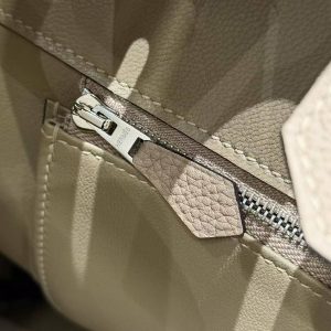 Hermes Birkin 35 Bag Handmade In Togo Calfskin Leather Silver Hardware 81 Gris Tourterlle - Image 11