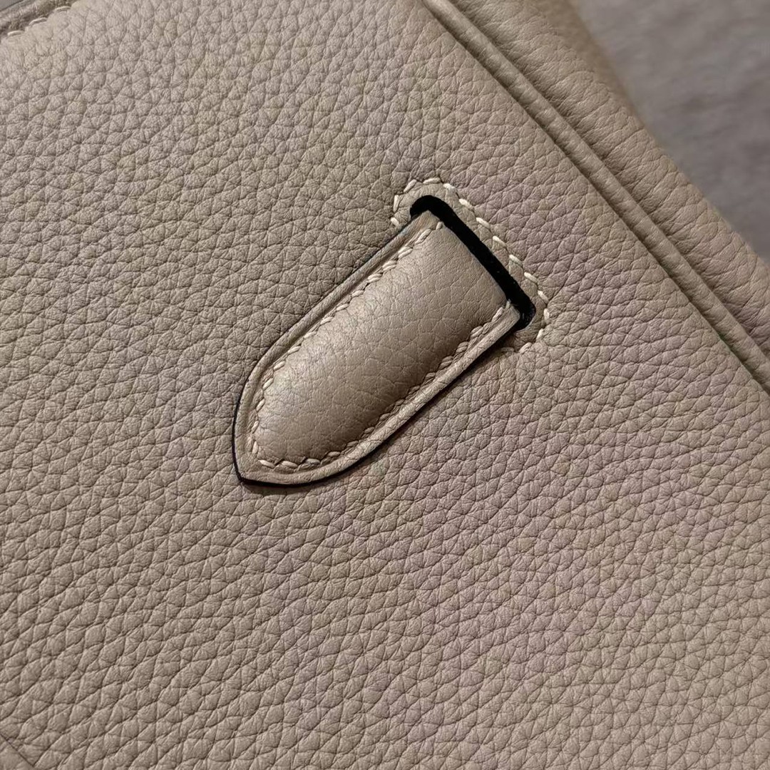 Hermes Birkin 35 Bag Handmade In Togo Calfskin Leather Silver Hardware 81 Gris Tourterlle - Image 7