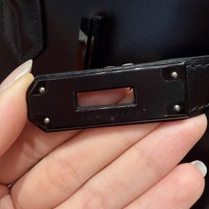 Hermes Birkin 35 Bag Handmade In Box Calfskin Leather Black Hardware 89 Noir - Image 14
