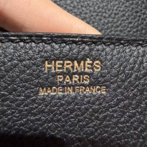 Hermes Birkin 35 Bag Handmade In Togo Calfskin Leather Gold Hardware 89 Noir - Image 21