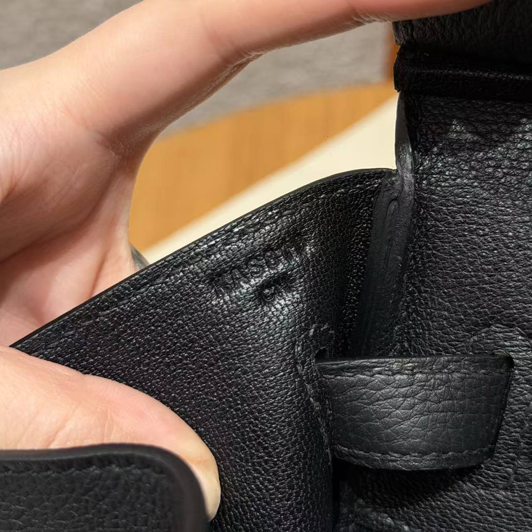 Hermes Birkin 35 Bag Handmade In Togo Calfskin Leather Gold Hardware 89 Noir - Image 19