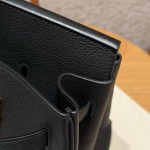 Hermes Birkin 35 Bag Handmade In Togo Calfskin Leather Gold Hardware 89 Noir - Image 11