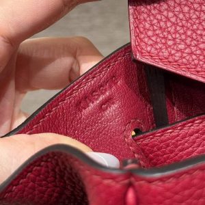 Hermes Birkin 35 Bag Handmade In Togo Calfskin Leather Silver Hardware K1 Rouge Grenat - Image 6